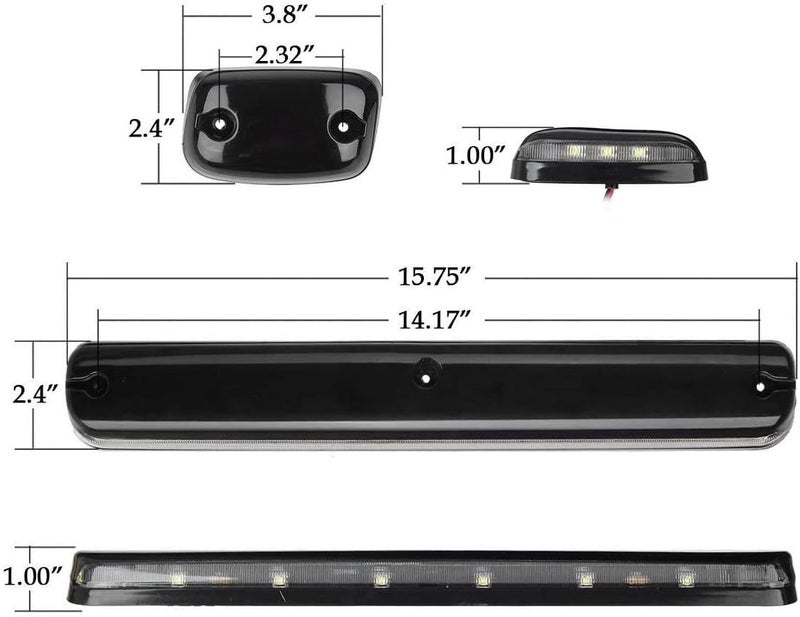 Partsam 3PCS Clear Lens Cab Roof Marker Lights 12LED Amber Top Assembly Light Compatible with Silverado/Sierra 1500 2500 3500 2500HD 3500HD 2007 2008 2009 2010 2011 2012 2013 2014 - Image 4