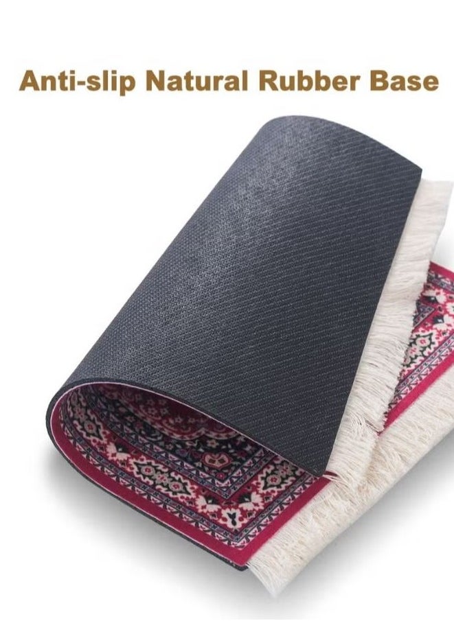 ABJ Coffee Mat Coffee Cup Mat Coffee Mug Mat Table Mat Mouse Pad Rubber Rectangle 23x18x0.5 cm Red  - Image 3
