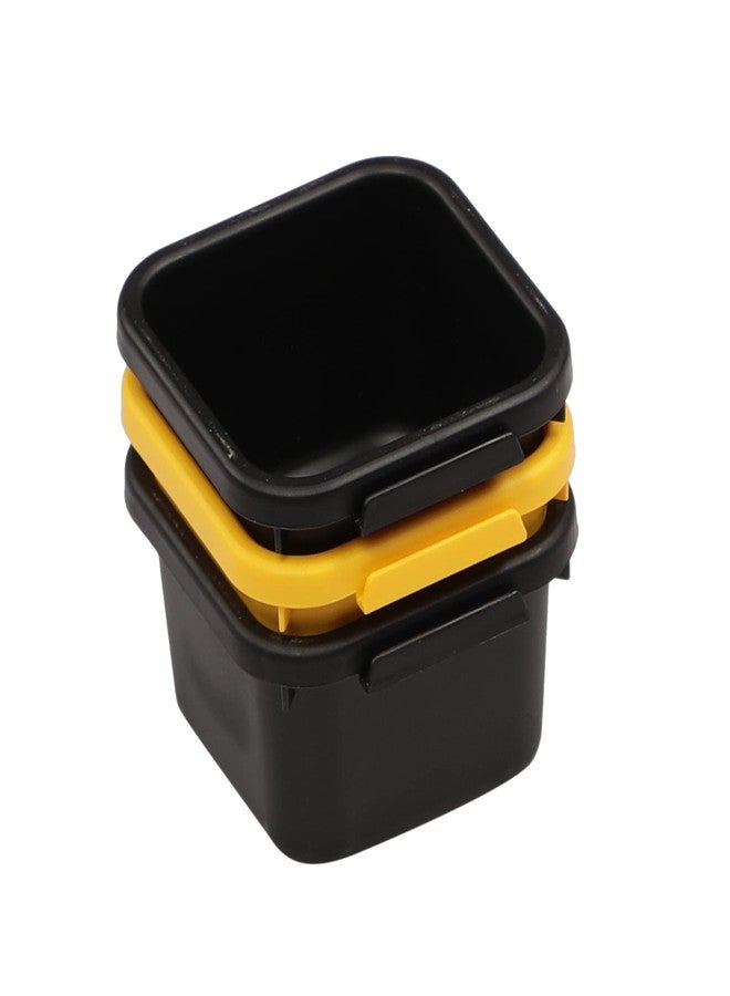 Cutting EDGE Plastic Set of 3 Interlocking Drawer Organizer for Cutlery & Desk Storage Set, Divider or Separator Tray for Household, Kitchen & Office (Black & Yellow) - Image 2
