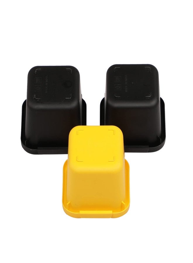 Cutting EDGE Plastic Set of 3 Interlocking Drawer Organizer for Cutlery & Desk Storage Set, Divider or Separator Tray for Household, Kitchen & Office (Black & Yellow) - Image 4