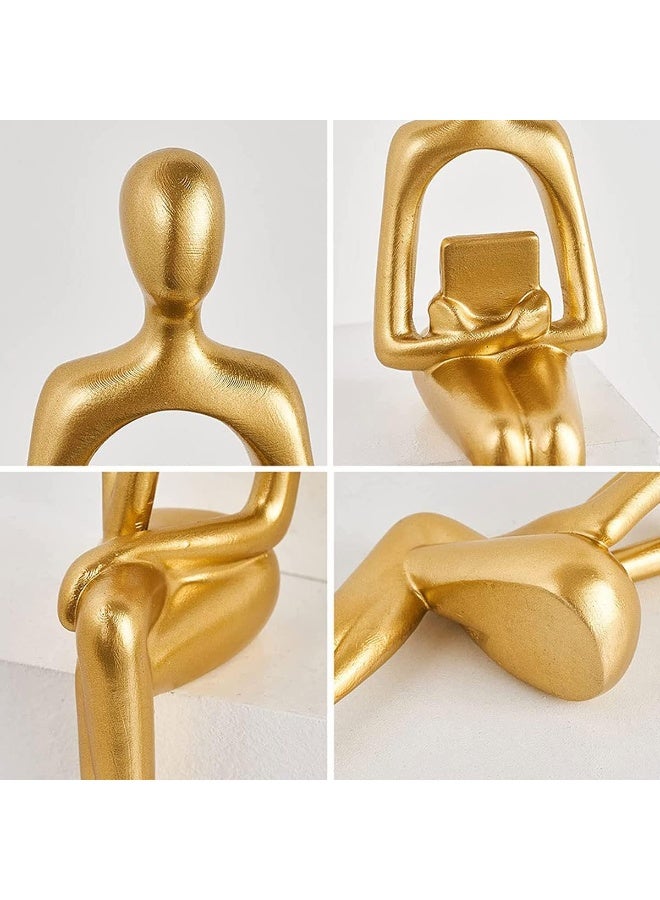 general Modern Home Decor Thinker Statues, 3pcs Resin Abstract Sitting Sculpture Home Decorations for Bookshelf Living Room Office Desk Shelf Coffee Table - Image 4