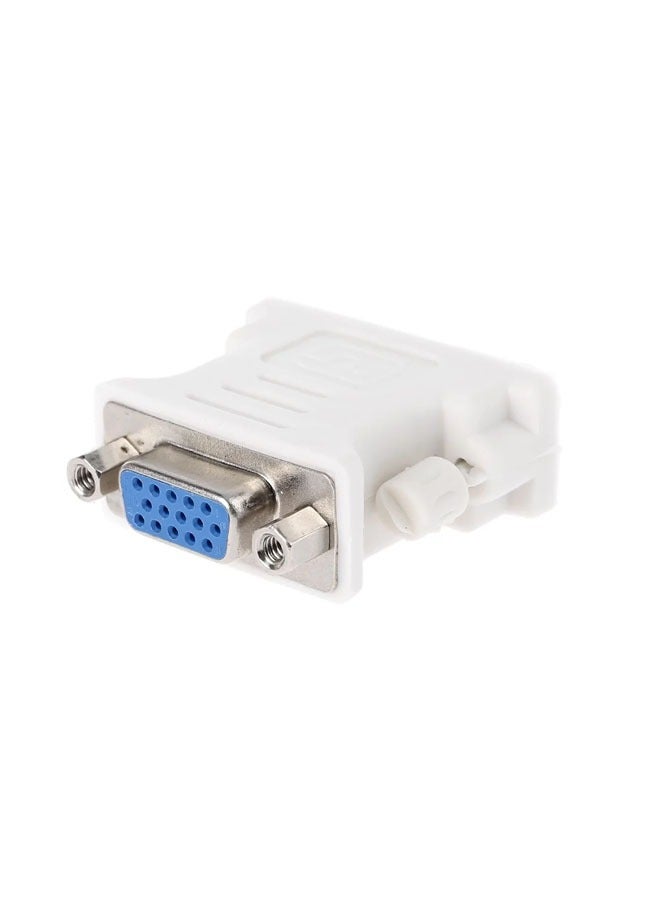 Taimi DVI 24 Pin Male To VGA 15 Pin Female Converter Adapter White  - Image 1