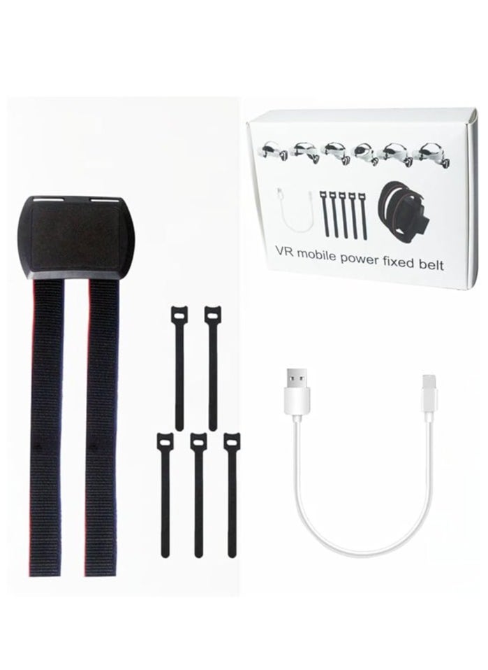 Generic VR battery strap for Meta Quest 3, external mobile connection strap for Meta Quest 3, VR headset charging cable and power bank, strap attachment kit, clip kit, stand  - Image 5