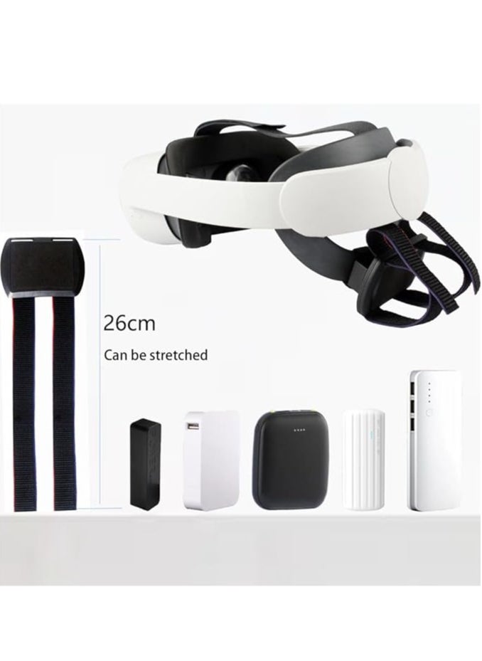 Generic VR battery strap for Meta Quest 3, external mobile connection strap for Meta Quest 3, VR headset charging cable and power bank, strap attachment kit, clip kit, stand  - Image 3