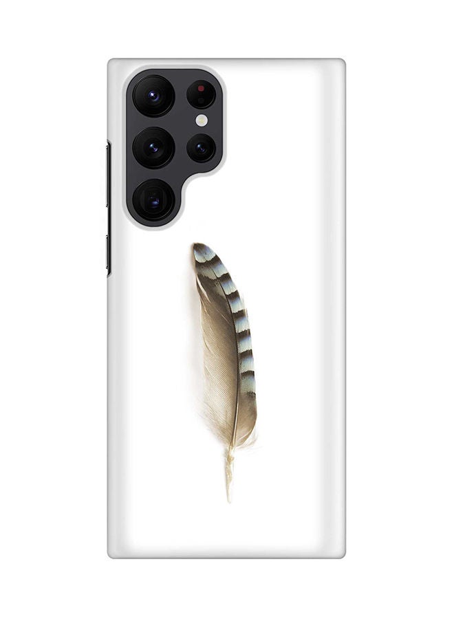 Stylizedd Case for Samsung Galaxy S22 Ultra 5G Snap Case Slim Snap Classic Series Shield Matte Finish Print - Lonely Feather - Image 1