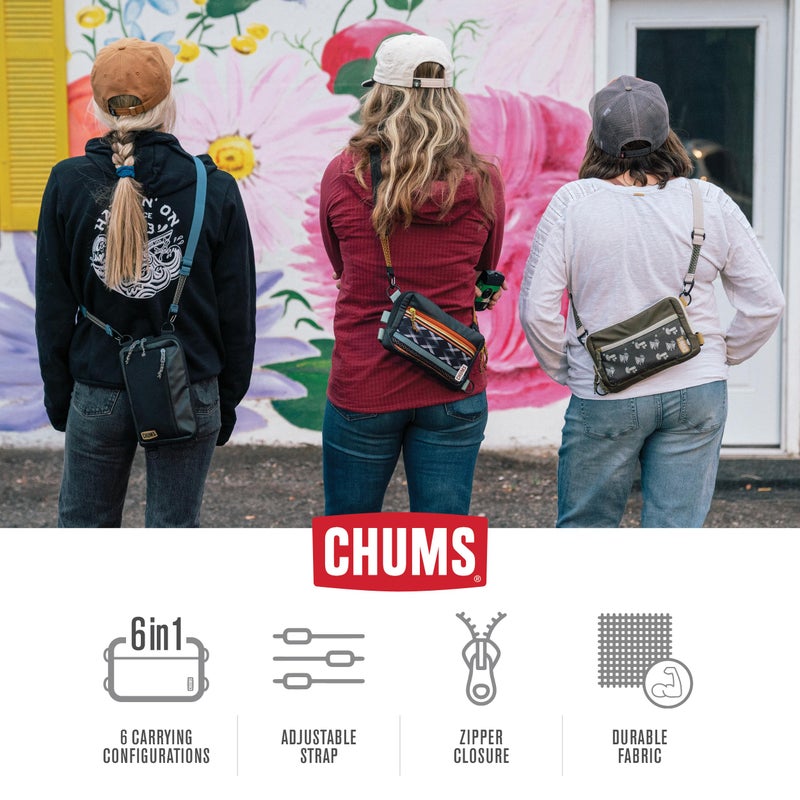 Chums Rover Crossbody Sling Bag for Women & Men â€“ Convertible, Multi-Pocket Day Pack for Travel (Western Black) - Image 5