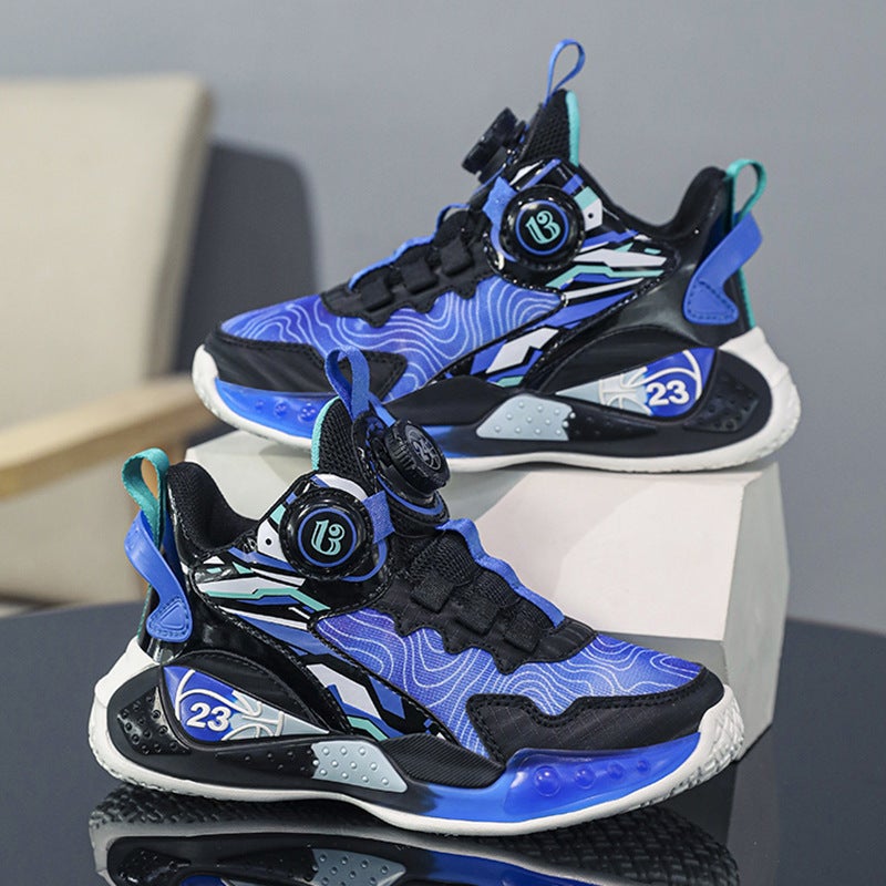 Breathable Mesh Kids Sports Shoes for Summer YGW3030 black and blue [mesh] 