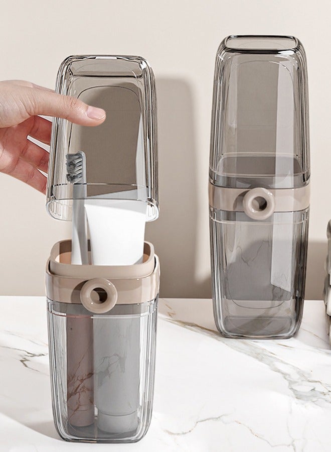 1 pcs Travel Toothbrush Case,2 in 1 Portable Travel Toothbrush Holder with Cup  - Image 2