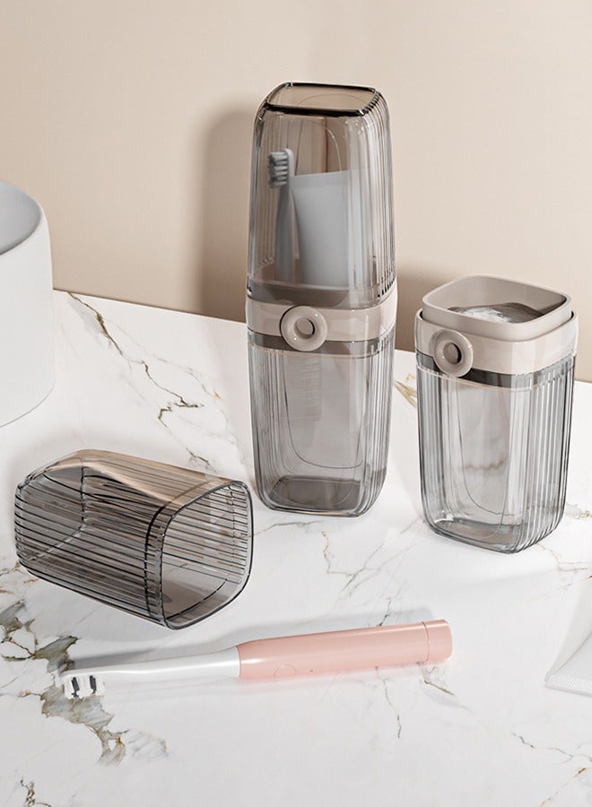 1 pcs Travel Toothbrush Case,2 in 1 Portable Travel Toothbrush Holder with Cup  - Image 3