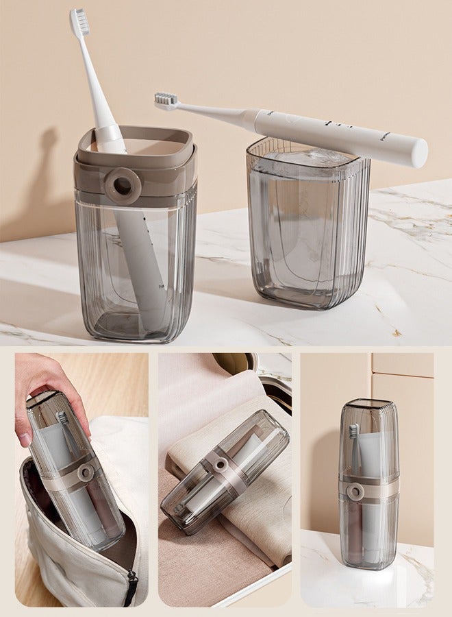 1 pcs Travel Toothbrush Case,2 in 1 Portable Travel Toothbrush Holder with Cup  - Image 4