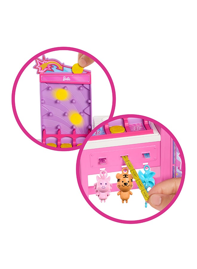 Barbie Mysteries: Beach Detectives Barbie “Malibu” Doll & Cotton Candy Game Booth Playset With 20 Accessories Including Prizes - Image 4