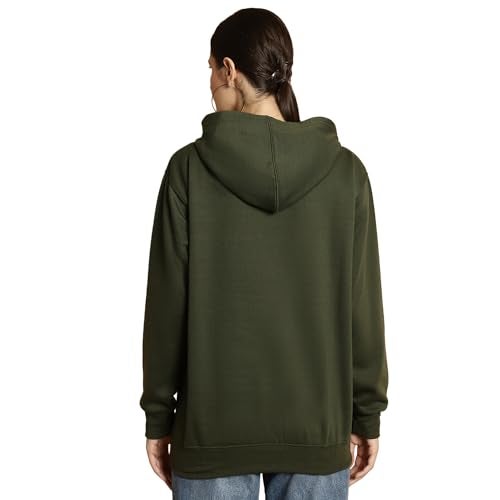 Mack JONNEY Olive Printed Hooded Cotton Fleece Sweatshirt for Women-MACK32497 - Image 2