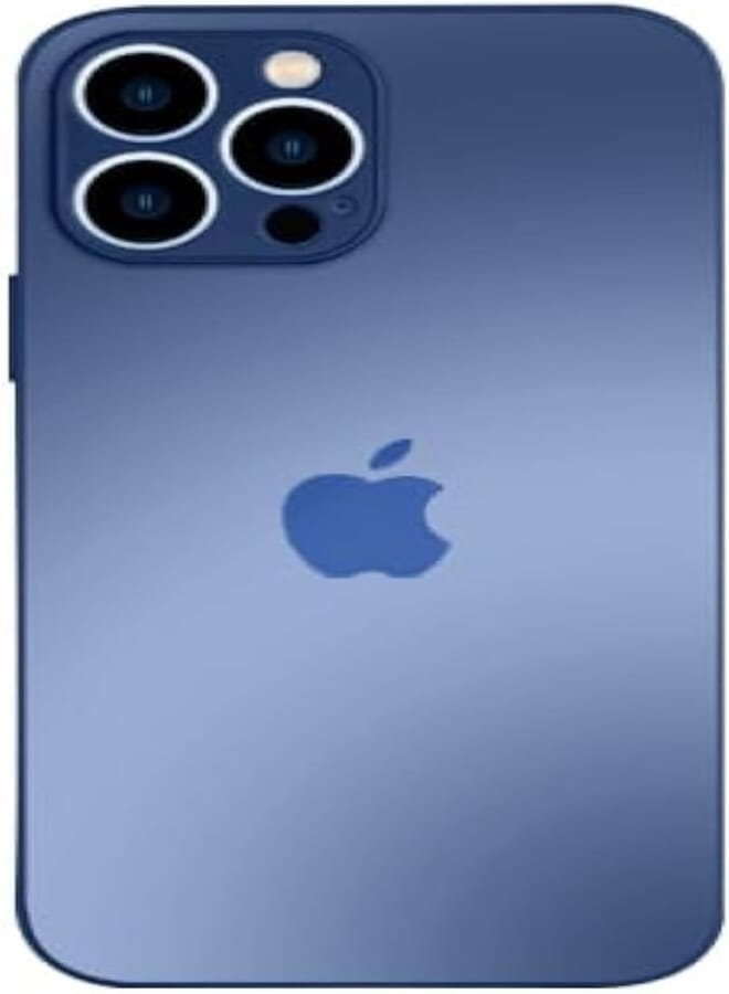 Next store Compatible with iPhone 15 Pro 6.1 inch Case [Full Camera Protection] Premium Matte Glass Shockproof Phone Case Cover Compatible with iPhone 15 Pro 6.1 inch (Blue)