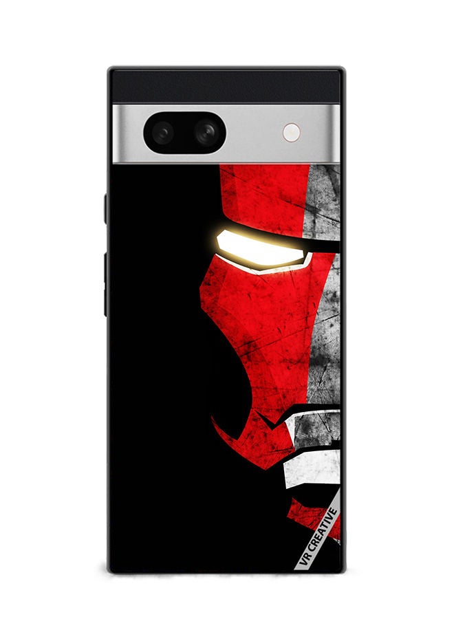 VR CREATIVE Protective Case Cover For Google Pixel 7a Half Face Iron Man Design Multicolour - Image 1