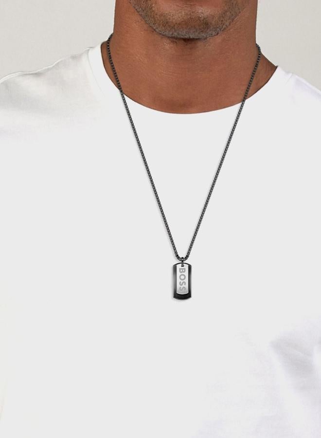 BOSS Devon Collection Pendant Necklace For Men In Black Stainless Steel - 1580577 - Image 2