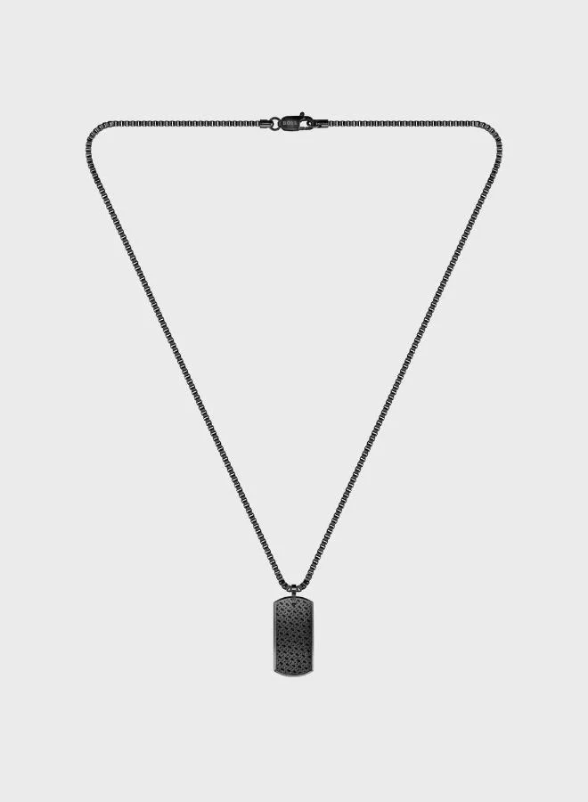 BOSS  Devon Collection Pendant Necklace For Men In Black Stainless Steel - 1580577 for Men | Best Price UAE