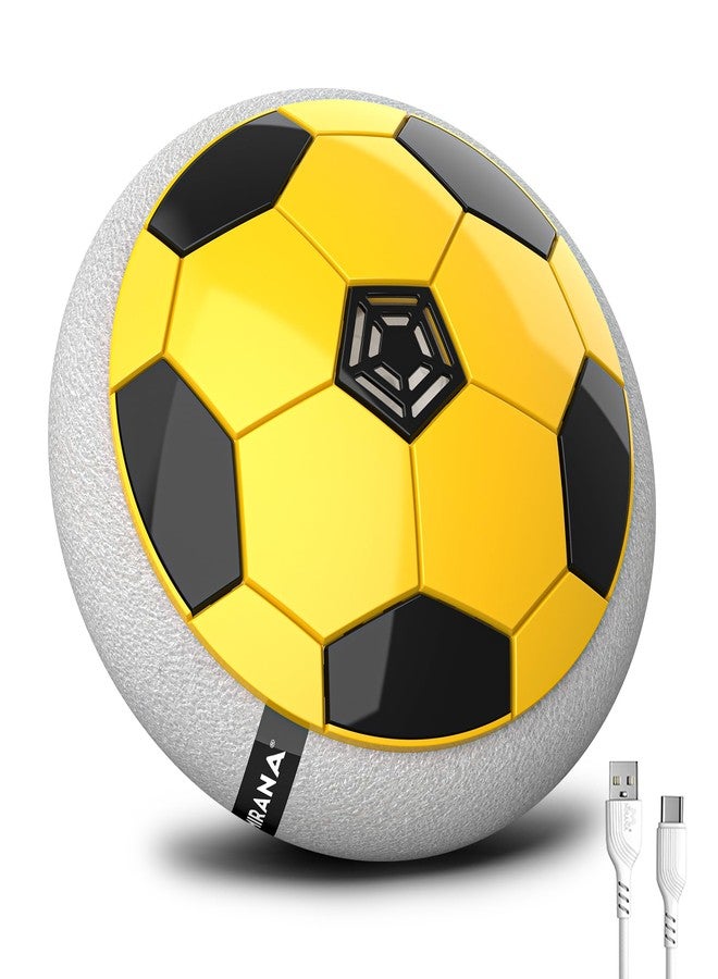 Mirana C-Type USB Rechargeable Hover Football Indoor Floating Hoverball Soccer | Air Football Neon Lite | Made in India Fun Toy Best Gift for Boys and Kids (Yellow) - Image 1