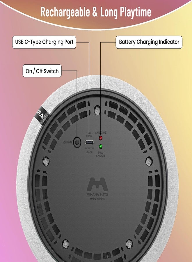 Mirana C-Type USB Rechargeable Hover Football Indoor Floating Hoverball Soccer | Air Football Neon Lite | Made in India Fun Toy Best Gift for Boys and Kids (Yellow) - Image 2