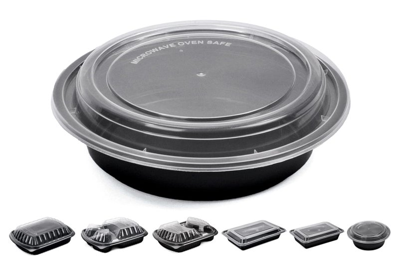 Khaleej Pack Meal Prep Container Reusable BPA?Free  10 1?Compartment 24?oz Disposable Round Food Containers with Lids Vacuum Seal MicrowaveFreezer Safe Tupperware