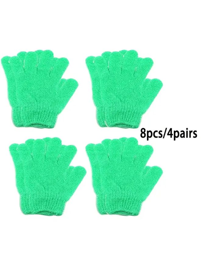 8 Pcs Green Double Sided Exfoliating Shower Gloves For Body Scrub And Spa Massage - Image 1