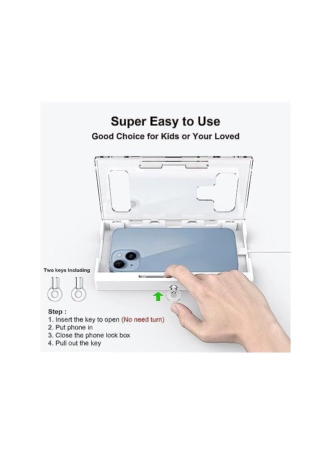neotimely - Lock Box, Cell Phone Jail Box to Help Kids/Students Prevent Phone Addiction, Cell Phone Jail with Two Keys, Phone Locker, Phone Self Control Boxes for Android Samsung/Google/iPhone Serials - Image 1