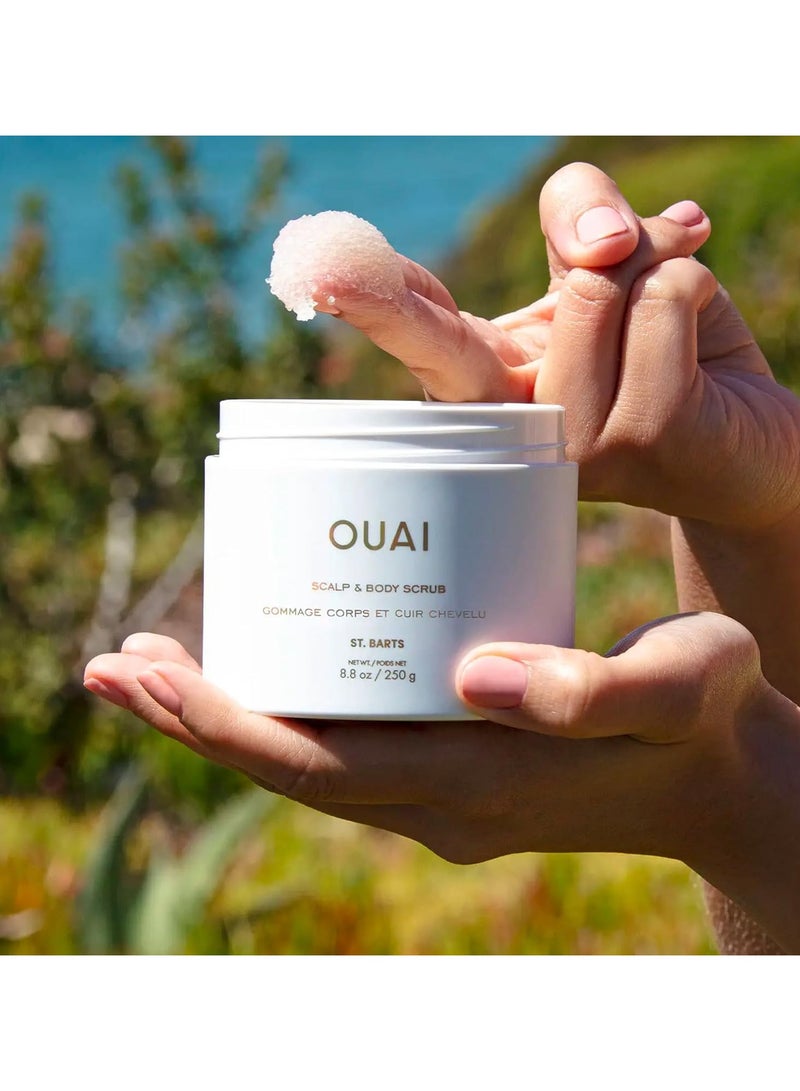 Ouai Scalp and Body Scrub St Barts Foaming Coconut Oil Sugar Scrub and Gentle Scalp Exfoliator Cleanses Removes Buildup and Moisturizes Skin Paraben Phthalate and Sulfate Free Body Care 8.8oz - Image 2