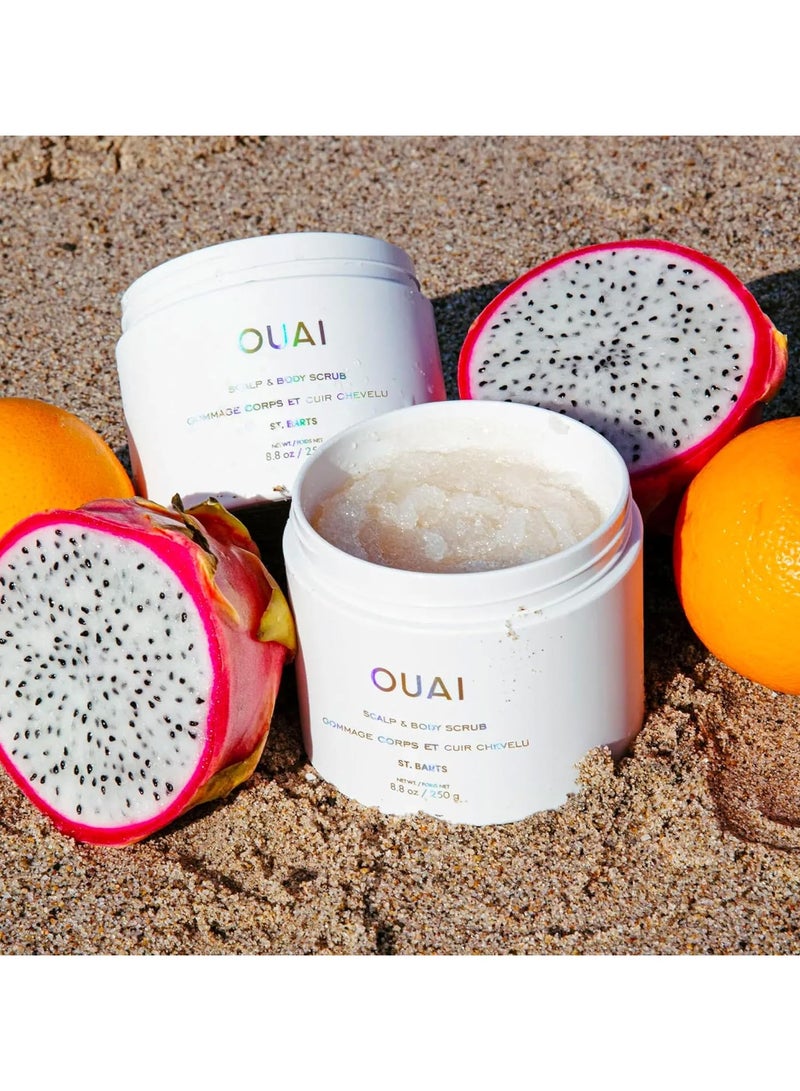 Ouai Scalp and Body Scrub St Barts Foaming Coconut Oil Sugar Scrub and Gentle Scalp Exfoliator Cleanses Removes Buildup and Moisturizes Skin Paraben Phthalate and Sulfate Free Body Care 8.8oz - Image 3