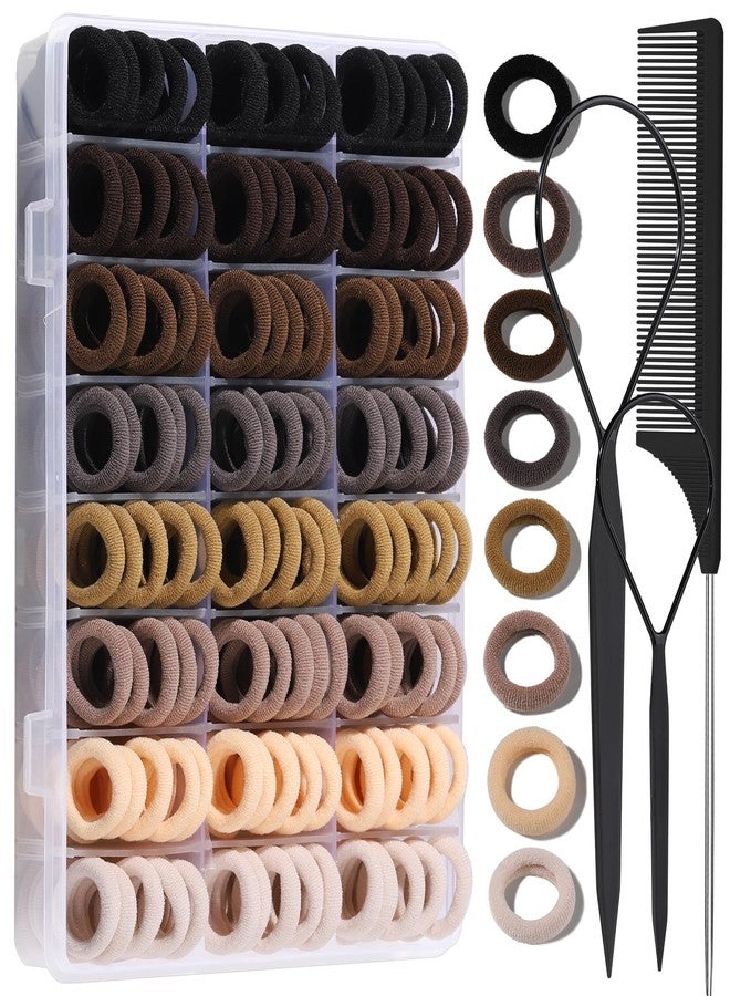 YGDZ Baby Hair Ties, 280 PCS Hair Accessories for Girls, Toddler, Kids, Cotton Elastics Hair Bands with Organizer Box, Seamless Small Ponytail Holders, Neutral Colors - Image 1