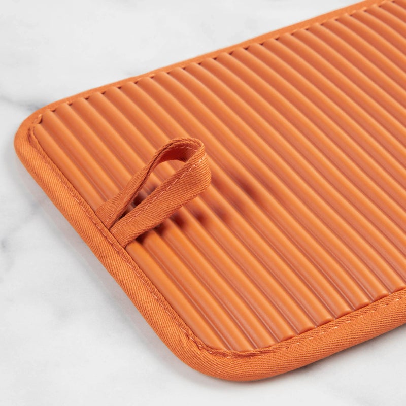 KitchenAid Ribbed Soft Silicone Pot Holder 2-Pack Set  Honey  7""x9"" - Image 5