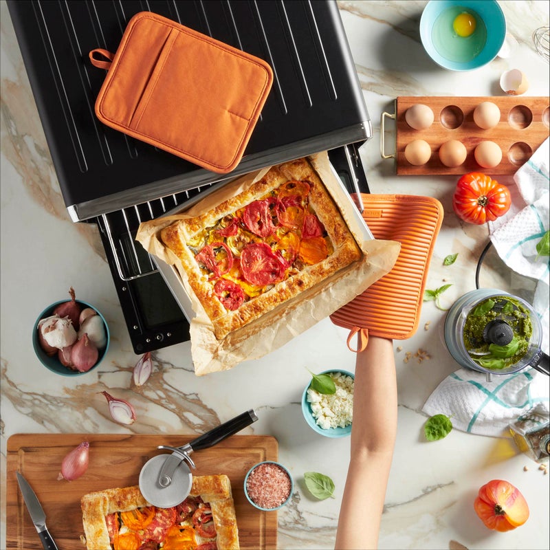 KitchenAid Ribbed Soft Silicone Pot Holder 2-Pack Set  Honey  7""x9"" - Image 3