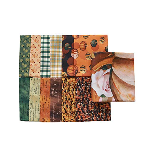 COTTONVILL EMANON Collection 20COUNT Cotton Print Fabric (Quarter 12pcs+1full Panel, Pumpkins Harvest FAL) - Image 2