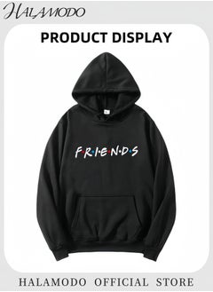 HALAMODO Unisex Hoodies Long-Sleeved Printed Tops Casual Sweatshirts Soft Sportswear Fashion Youth Pullovers with Drawstrings and Large Pockets for Daily Wear  - Image 2