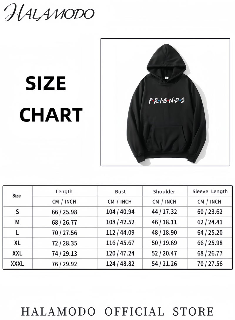 HALAMODO Unisex Hoodies Long-Sleeved Printed Tops Casual Sweatshirts Soft Sportswear Fashion Youth Pullovers with Drawstrings and Large Pockets for Daily Wear - Image 5