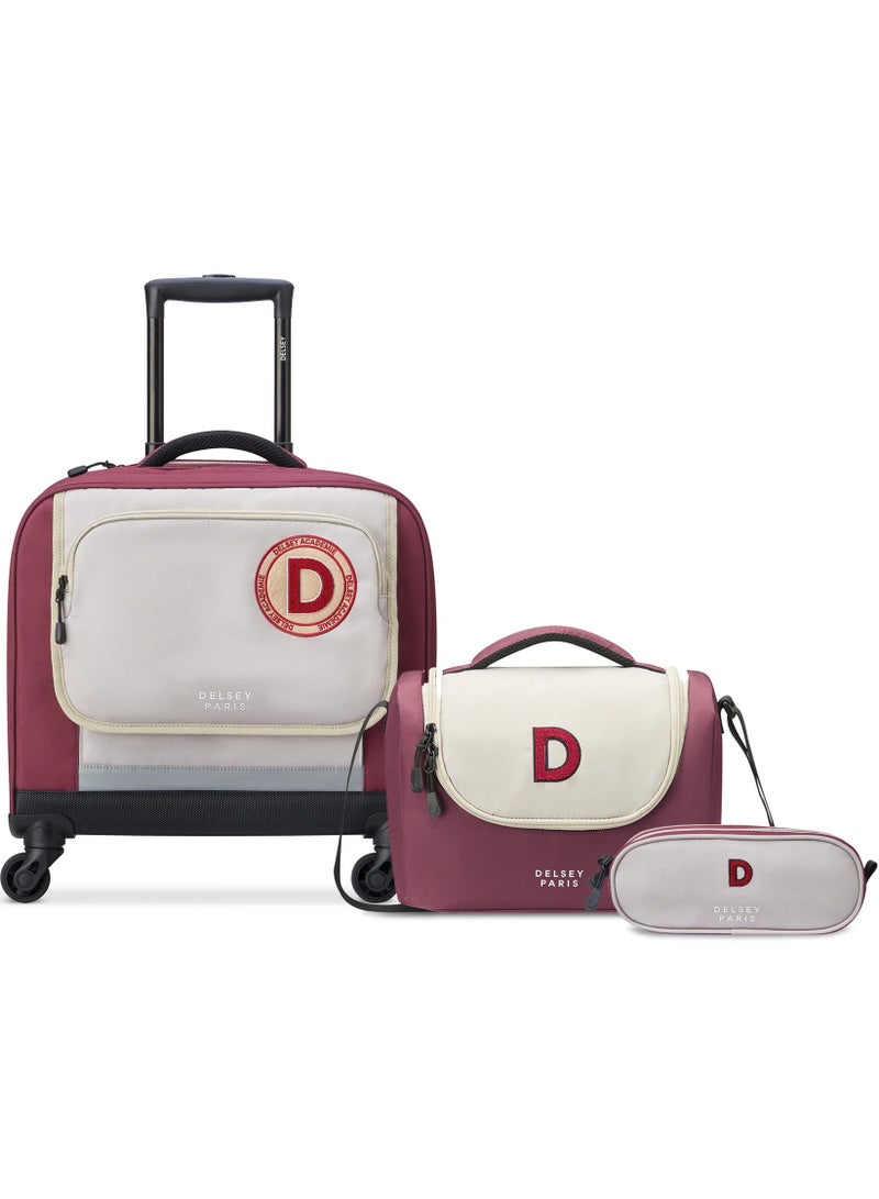 ديلسي _باريس حقيبة ظهر بعجلات من بي تي إس مجموعة  مكونة من  قطع مع حقيبة غداء وحافظة أقلام - بيج - Image 1