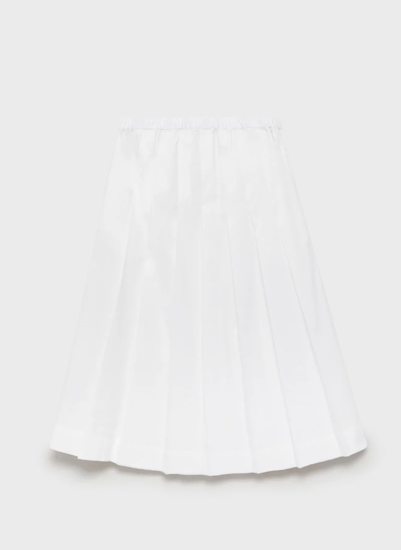 MANGO Cotton Pleated Skirt