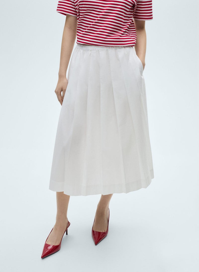 MANGO Cotton Pleated Skirt  - Image 1