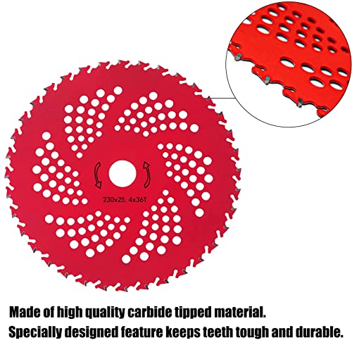 IRmm 2 Pack 9" x 36 Teeth Carbide Tipped Brush Cutter Blades, Weed Eater Blades, Weed Wacker Blade for Brush Cutter, Trimmer, Weed Eater - Image 3