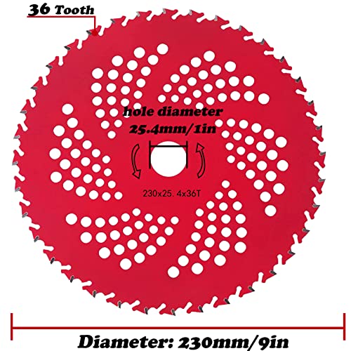 IRmm 2 Pack 9" x 36 Teeth Carbide Tipped Brush Cutter Blades, Weed Eater Blades, Weed Wacker Blade for Brush Cutter, Trimmer, Weed Eater - Image 2