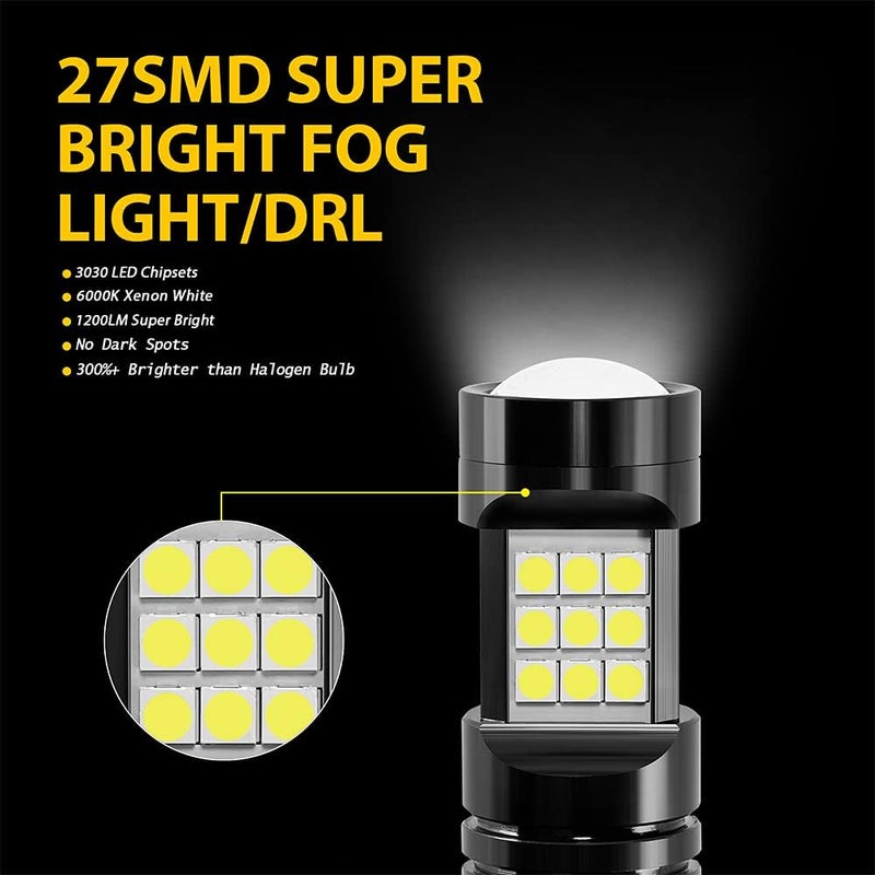AUXLIGHT مصابيح ضباب LED 2504 DRL، 2400 لومن سطوع شديد PSX24W 12276 بديل للسيارات والشاحنات، 6000K أبيض زينون - Image 5
