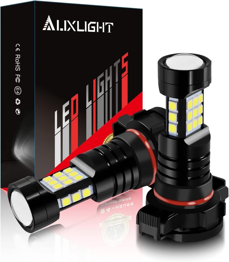 AUXLIGHT مصابيح ضباب LED 2504 DRL، 2400 لومن سطوع شديد PSX24W 12276 بديل للسيارات والشاحنات، 6000K أبيض زينون - Image 1