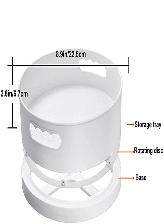 MorivaHomes Multi-Purpose 360 Rotating Organizer Tray | Use for Spice Rack, Cosmetic Organizer and Many more | Multifunction Storage Disk (Off-White Cream) - Image 4