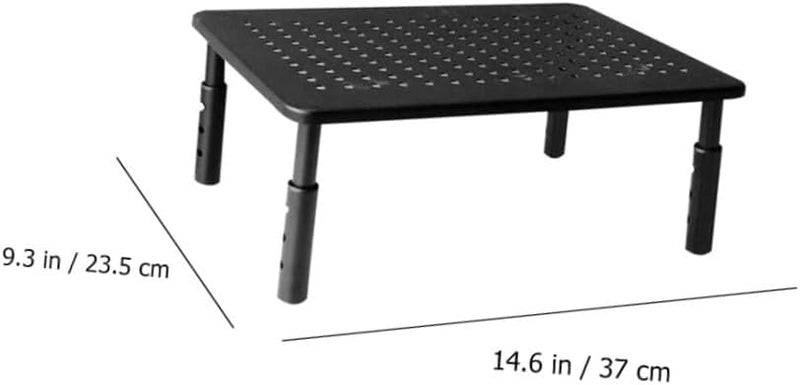 GALPADA Adjustable PC Monitor Stand Riser with Storage Shelf Height Adjustable Mesh Platform for Desk Non-slip Legs Cooling Ventilation Black Computer Display Riser with Under-desk - Image 2