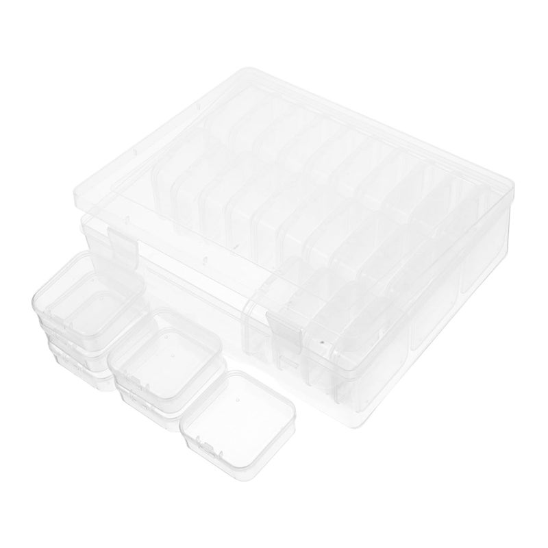 Clear Plastic Storage Box Organizer with Lid for Home Office Crafts Electronics - Image 2