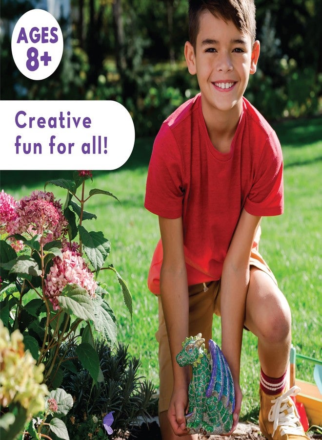 MindWare Paint Your Own Stone Dragon, Outdoor Garden Fantasy Decor, DIY Craft Kit for Ages 8+ - Image 4