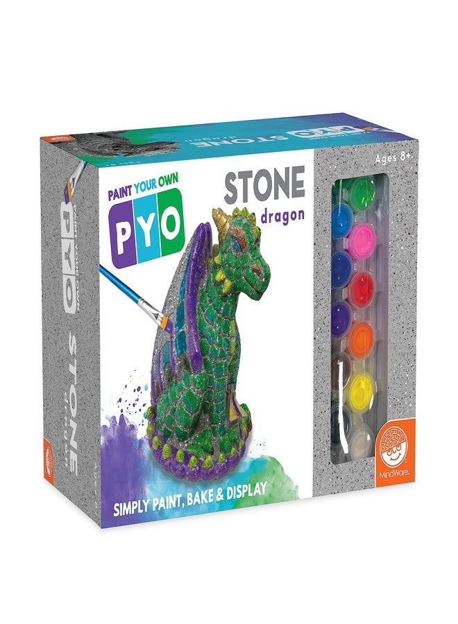 MindWare Paint Your Own Stone Dragon, Outdoor Garden Fantasy Decor, DIY Craft Kit for Ages 8+ - Image 1