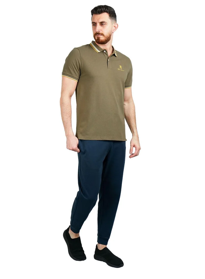 GIORDANO Men's Classic Slim Fit Polo with Signature Embroidery