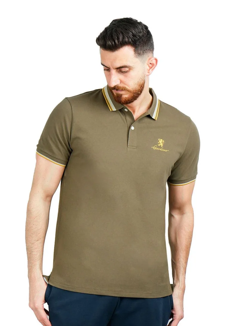GIORDANO Men's Classic Slim Fit Polo with Signature Embroidery