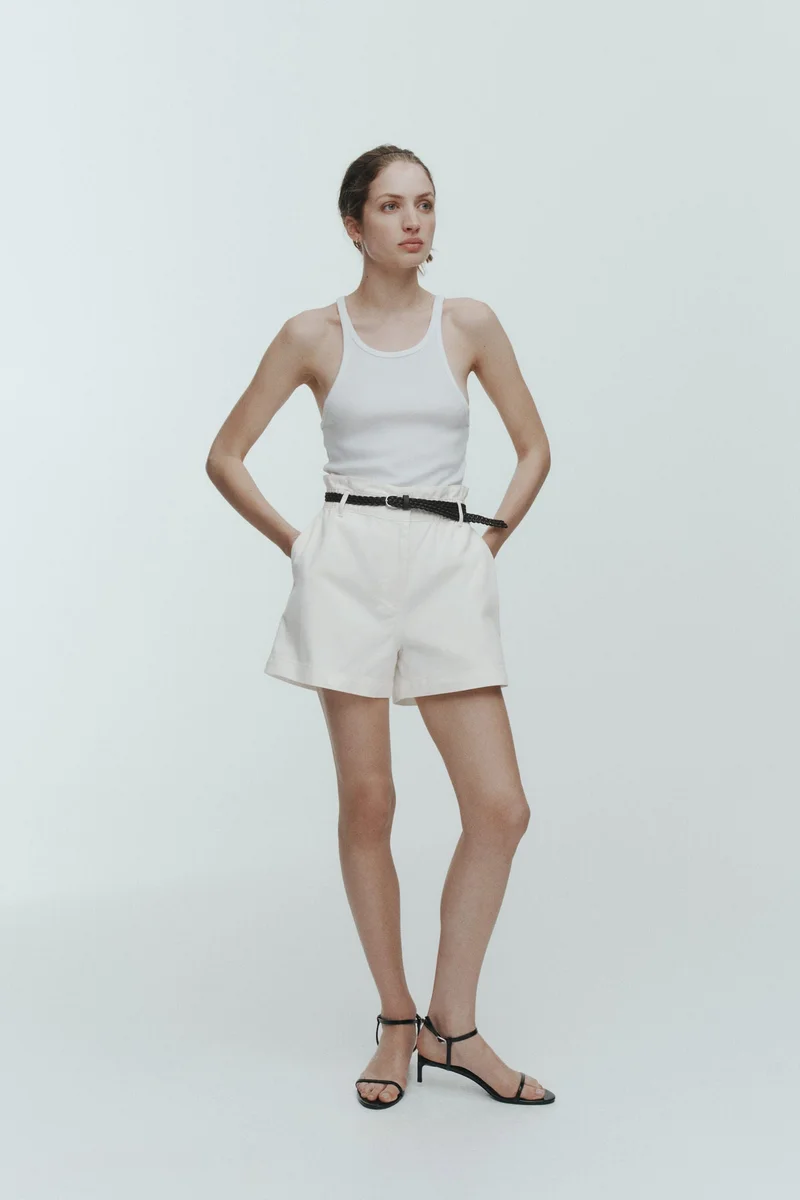 H&M Belted twill shorts