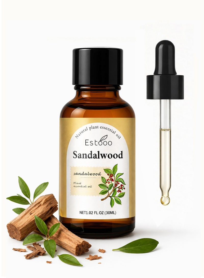 estooo Sandalwood Essential Oil 30ml – Naturally Distilled Aromatic Oil with a Soft, Refined Woody Aroma for a Meditative Ambience - Image 1