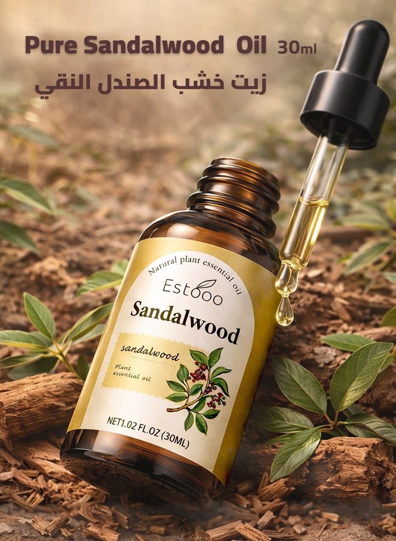estooo Sandalwood Essential Oil 30ml – Naturally Distilled Aromatic Oil with a Soft, Refined Woody Aroma for a Meditative Ambience - Image 2